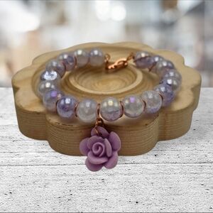 Handmade wirewrapped Elegant Purple Rose Bracelet